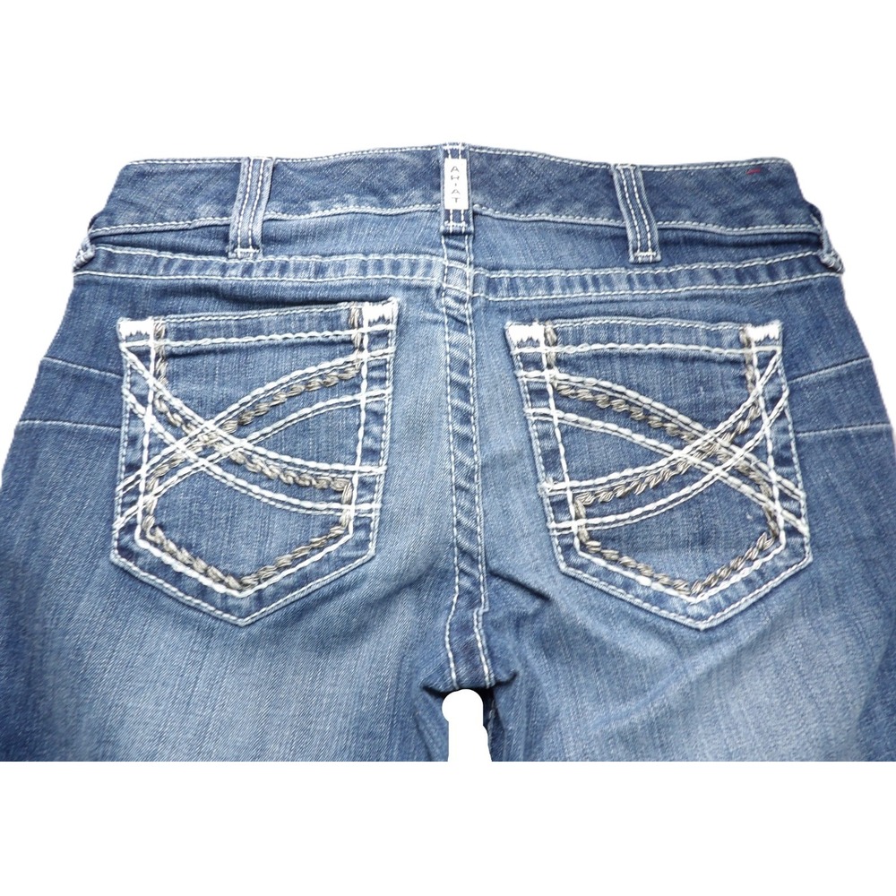 Ariat Real Denim Women 29R Blue Bootcut Jeans Mid Rise Stretch Pocket Embroidery - Picture 7 of 16
